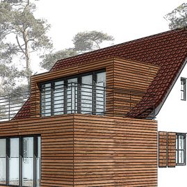 3d Rendering holiday house residential conversion of a family house