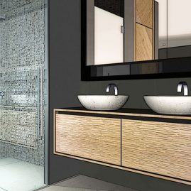 3d rendering bathroom sink mirror