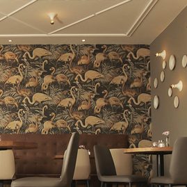 restaurant Friedrich flamingo wallpaper